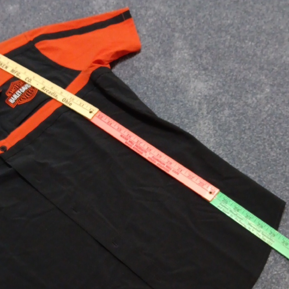 Harley-Davidson Men's Black and Orange Casual Shirt - Picture 6 of 7